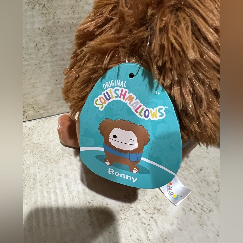 Squishmallows Benny the Bigfoot with Blue Scarf Soft .‎ NWT - Picture 5 of 8